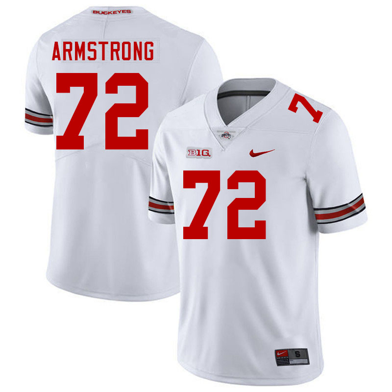 Ohio State Buckeyes Deontae Armstrong Men's's #72 Authentic White College Football Jersey 2404VMMR7